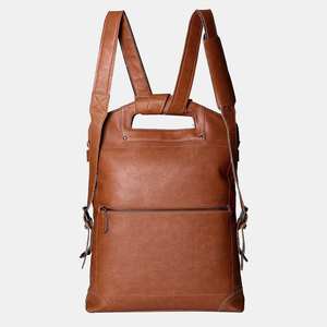 Sac à dos en cuir de luxe de haute qualité LBP-0113 unisexe étanche antivol Style Vintage fermeture à glissière doublure en coton Durable - Product Image 3