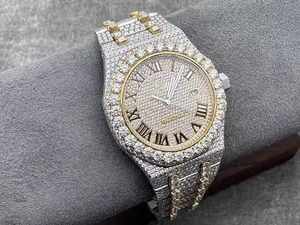 Nouvelles montres de luxe pour hommes, serties de diamants de laboratoire, bracelet en cuir mécanique, prix imbattables, fabricant indien - Product Image 4