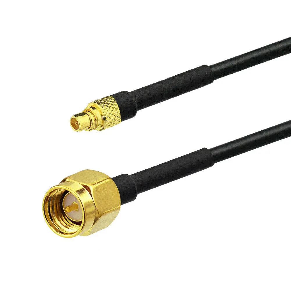 RF Coaxial MMCX Male Right Angle to SMA Female Jack Bulkhead Cable Assembly for Antenna GPS Wireless