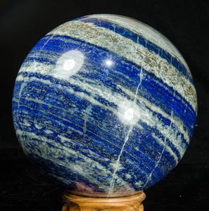 Sphère en pierre naturelle de qualité supérieure, cristaux de lapis-lazuli, gravés à la main, marque MUNTAHA AGATE, art métaphysique Feng Shui, objets de collection - Product Image 2