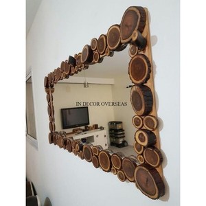 High Standard Quality Wooden Made Attractive Look Frame Rectangle Shape Mirror For Home And Hotel Living Room <b>Decoration</b> Supply - Product Image 1