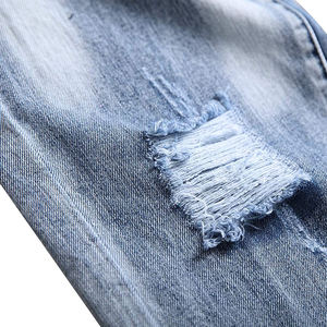 Vintage Wash Distressed <b>Mens</b> <b>Ripped</b> <b>Jeans</b> Long Slim <b>Jeans</b> Straight Denim Pants <b>Men</b> Casual Trousers - Product Image 2