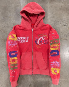 Impresión de peso pesado 100% algodón Zip Up Hoodie y pantalones de chándal Set Men Zip Up Hoodie y Joggers Set Chándal - Product Image 3