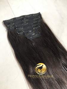 ผมต่อแบบหนีบผม7นิ้วทำจากผมคนอินเดียบริสุทธิ์24 "แบบไม่ผ่านกระบวนการ - Product Image 2