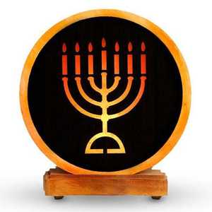 Tazón de estilos de animales y letras tallados, forma Natural de vidrio, decoración del hogar, letrero de judaísmo, lámpara de sal, artesanías naturales únicas - Product Image 1