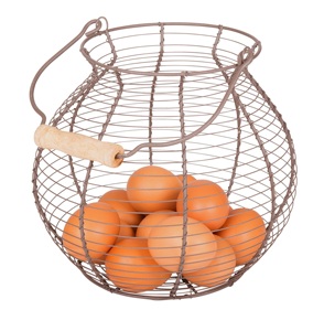 Vintage Hen Shape Iron Metal <b>Egg</b> <b>Basket</b> with <b>Egg</b> Holder Customized Color Sustainable Storage for Dining Table - Product Image 4
