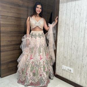 Most Sells Elegant Sequins Embroidery Work Indian & Pakistani Clothing Lehenga Choli for Women with Cancan & Canvas Patta - Product Image 5