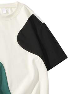 Camiseta Personalizada para Hombre, Color Block, Talla Grande, Verde, Negro, Rojo, Estilo Casual Urbano, Algodón, Manga Corta, Verano, Ajuste Holgado, Moda - Product Image 2