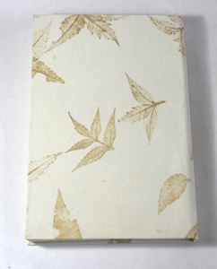 Customized Cream Color Paper Hard <b>Cover</b> Notebook <b>With</b> Real Fresh Leaves Impressions Excellent All-Around Notebooks - Product Image 4