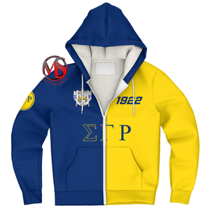 Sigma Gamma Rho Emblem 1922 Sérigraphie Divine Nine Sweats à capuche pour femmes Color Block Sorority Casual Automne Wear - Product Image 2