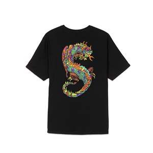 เสื้อยืดผ้าฝ้าย 100% ลายมังกรนีออน ระบายอากาศได้ดี ทรงพอดีตัว พิมพ์ลายกราฟิกพร้อมโลโก้ - Product Image 2