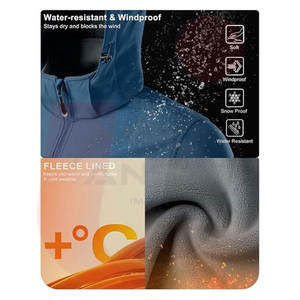แจ็กเก็ตกันน้ำกันหนาวมีฮู้ดสำหรับผู้ชาย, เสื้อโค้ทผ้าโพลีเอสเตอร์ให้ความอบอุ่นสำหรับสภาพอากาศหนาวเย็นและปกป้องทุกฤดู - Product Image 4