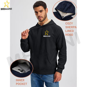 Sweat-shirt pour homme, doublure en polaire sherpa, chaud, thermique, vêtements de travail d'hiver, coupe-vent, sweat-shirt lourd à capuche - Product Image 3