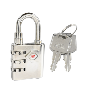 Dernière serrure à combinaison sans clé à code à 3 chiffres en alliage de zinc chromé pour la sécurité des portes-ABA Brand Model 107909 - Product Image 1