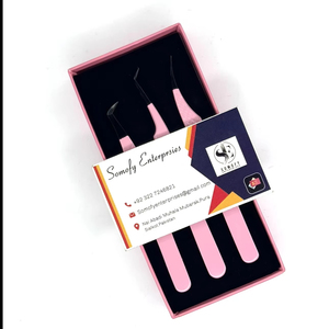 Meilleure pince à épiler professionnelle en acier inoxydable de 0.03mm pour l'extension des cils, courbure à 90 degrés, embouts en fibre durable pour couper les cils - Product Image 3