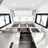 Gerobak Makanan Mobile DOT 13ft Warna Kuning, Kios/Kereta Dapur Hot Dog dengan Grill dan Penggorengan, Trailer Makanan Es Krim