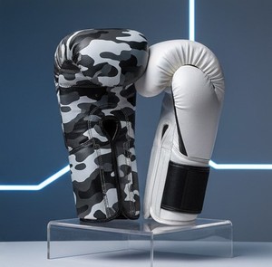 Gants d'entraînement professionnels en métal avec motif hexagonal et rembourrage en mousse haute densité pour la salle de sport et le travail avec un sac - Product Image 2