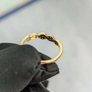 Bague de mariage en or jaune 14 carats plaqué rhodium, avec diamants de laboratoire ronds, couleur D-E-F, clarté VVS-VS, certifiée IGI, 0,20 carats au total, unisexe - Product Image 3