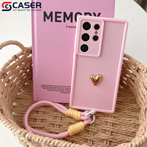 Coque de téléphone <span class=keywords><strong>portable</strong></span> créative couleur unie Premium Sense petite lanière d'amour pour <span class=keywords><strong>Samsung</strong></span> S21 S22 S23 S24 S25 Plus ULTRA S24FE - Product Image 6