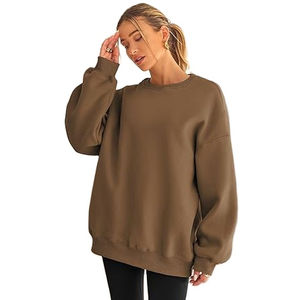Sweat-shirt oversize pour femme, logo premium sur le devant, hiver, uni, 100% coton, écologique, séchage rapide, OEM - Product Image 3