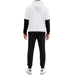 Sweat à capuche pour homme personnalisé, couleurs unies, survêtement avec logo imprimé, pull-over unisexe, pantalon de survêtement pour homme, ensemble 2 pièces au design personnalisé - Product Image 4
