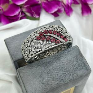 Elegant <b>Silver</b> Finish Premium Quality CZ Openable <b>Bracelet</b> for Wedding and Engagement Collection Party Wear For Women - Product Image 1