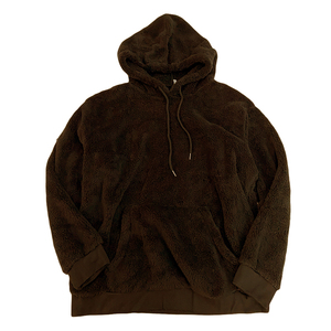 OEM personnalisé hiver hommes plaine sweat à capuche floue doux Sherpa polaire chaud pull unisexe décontracté surdimensionné en peluche Sherpa polaire sweats à capuche - Product Image 2