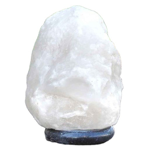 Vente en gros 2-3kgs lampe de nuit en cristal de sel blanc phosphorescent de l'Himalaya avec socle en bois lampe de sel lampe en cristal pierre de sel de guérison - Product Image 2