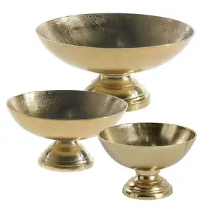 趋势销售黄铜碗基座水果碗中心件合理价格金属沙拉水果碗古董