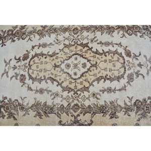 พรมตุรกีวินเทจคลาสสิกสีน้ำตาลเบจ3.7 x 6.8ft ต่อผ้าวูลยางรูปสี่เหลี่ยมสำหรับห้องนั่งเล่นห้องนอนของวัยรุ่น - Product Image 5