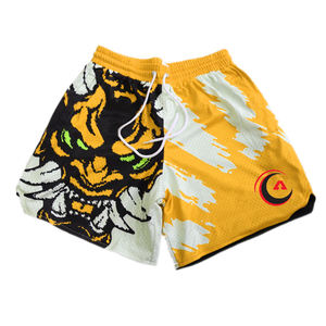 Short de basket-ball décontracté pour hommes en gros 100% polyester Logo personnalisé imprimé tigre Street Wear Tailles XS et XXS Respirant - Product Image 1