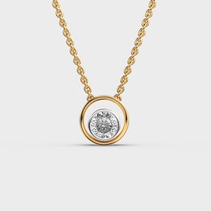 จี้เพชรทรงกลมที่14Kt สีเหลืองขาวและโรสโกลด์ทันสมัยได้รับการรับรองจากโรเดียม - Product Image 1