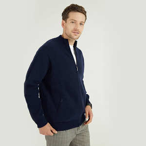 Custom <b>Mens</b> 12GG 100% Merino Wool <b>Full</b> <b>Zip</b> up <b>Cardigan</b> Sweater Zipper Knitted Jacket for Man China Knitwear Manufacturer - Product Image 5
