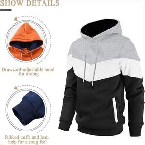 Sweat-shirt à capuche tendance et confortable pour homme, collection automne 2025, en tissu tricoté respirant, style zippé, logo frontal uni - Product Image 6