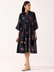 Women's Girls' Printed Maxi Dress Pure Cotton Indian Block Print Casual Summer Evening Party Wholesale Long Midi Bulk Buttons - Product Image 6