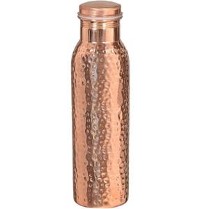 Hammered Designer Packaged Drinking Water Bottle Solid <b>Copper</b> Bottle Designer Metal <b>Copper</b> Bottle For Ayurveda Health Benefits - Product Image 4