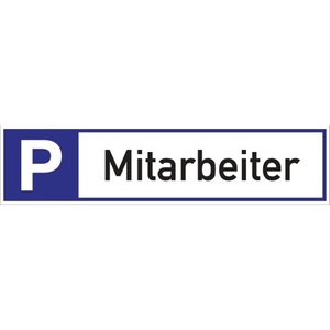 Señalización de Estacionamiento para Empleados, L460xW110mm, Aluminio, Color Blanco/Azul/Negro, para Uso en Patios y Jardines - Product Image 1