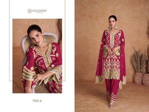 Salwar Kameez pakistaní listo para usar, de piel y seda jacquard, para fiestas formales de invierno, para mujeres, estilo desi y saludable, nueva moda, colorido. - Product Image 2