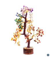 Arbre en Agate Naturelle Sept Chakras de Haute Qualité, Sculpté, 100 Éclats, 6 Pouces, Vente en Gros, Décoration Bureau et Maison, Approvisionnement en Vrac
