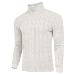 Pull en maille côtelée respirante pour homme, taille plus, col rabattu fin, anti-boulochage, pour l'hiver et l'automne - Product Image 6