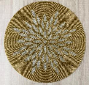 Factory Custom Eco-Friendly Luxury Wedding Beaded Coaster Handmade Glass Beads Animal Style Cup <b>Mat</b> Placemat Table Runner142 - Product Image 3