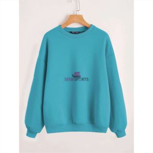 Sweat-shirt oversize pour femme, col rond, couleur unie, épaules tombantes, manches longues, 100% coton, respirant, vêtements d'automne - Product Image 2