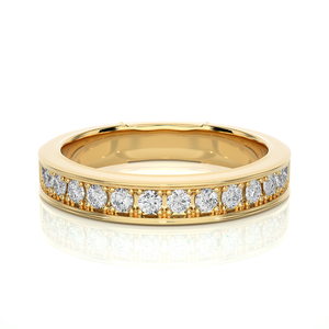 Bague en moissanite ronde de 1 carat avec sertissage en canal en argent, élégantes bagues en moissanite pour femmes - Product Image 6