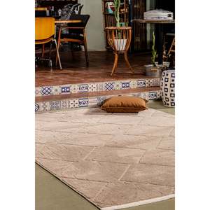 Jolly A0311 Cổ Điển Màu Be 10Mm <span class=keywords><strong>PP</strong></span> Máy Làm Thảm Mềm Kết Cấu Khu Vực Thảm Thiết Lập Cho Nhà Phòng Khách Hình Chữ Nhật Mô Hình Hành Lang - Product Image 3