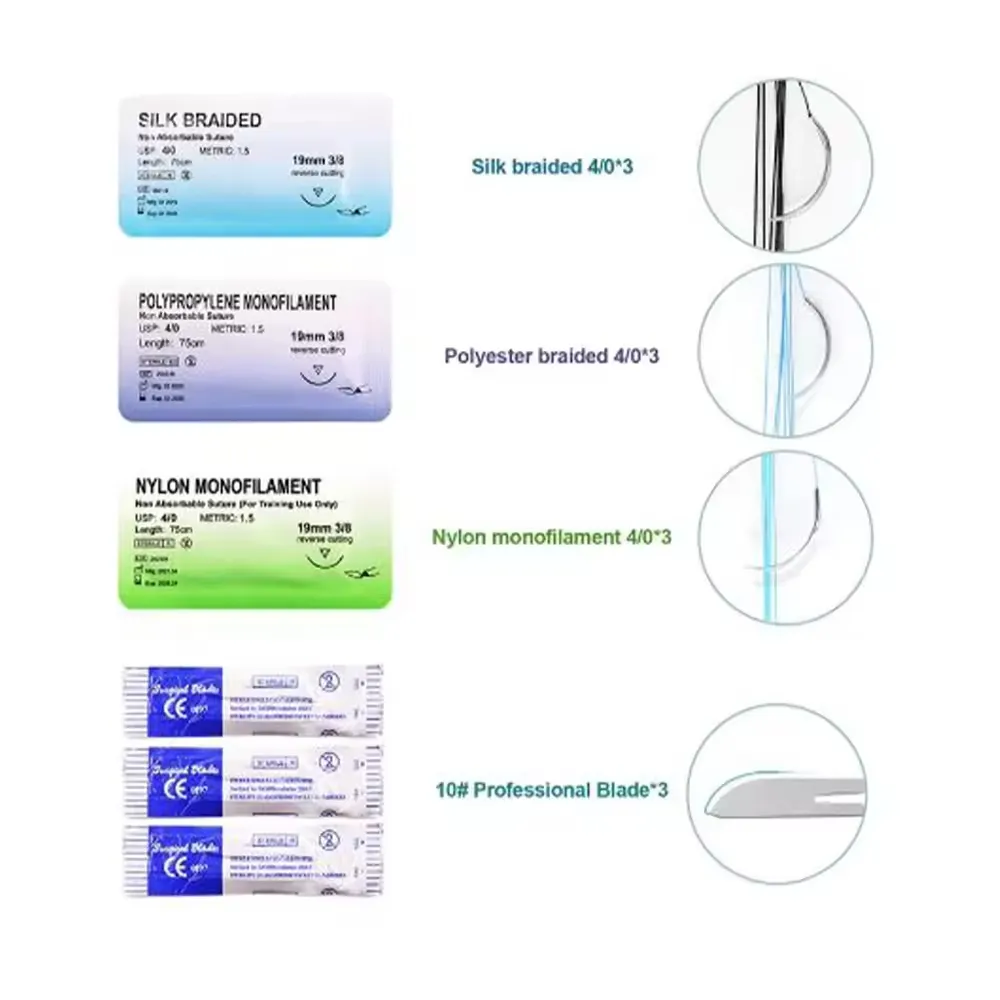 Strumenti di laboratorio per studenti Kit di laboratorio strumenti di qualità dispositivi medici professionali Kit di formazione chirurgica medica sutura pratica Kit per studenti