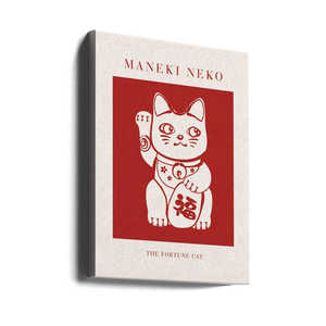 <b>Red</b> Maneki-Neko Cat Feng Shui Style Still Life Design Made of Durable <b>Paper</b> - Product Image 2