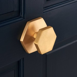 Hexagonal brass gold knobs <b>pull</b> cabinet drawer <b>for</b> <b>home</b> dresser door cabinet furniture decorative kitchen wardrobe handle knobs - Product Image 2