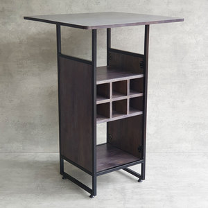 70x70x105cm Modern Luxury Square <b>Bar</b> <b>Table</b> with Wine Rack Rubberwood for Home Mall <b>Kitchen</b> Hotel-Contemporary BB016 Design - Product Image 4