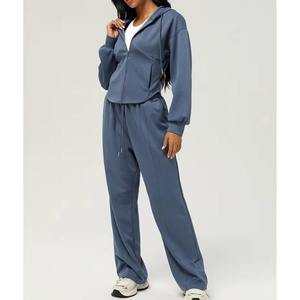 Sudaderas de punto de invierno con capucha para mujer, jersey de manga larga liso impermeable, Tops con bolsillos, moda de poliéster/algodón - Product Image 1