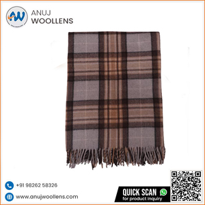 Manta de lana tartán Mackeller de material suave más vendida del fabricante indio - Product Image 5
